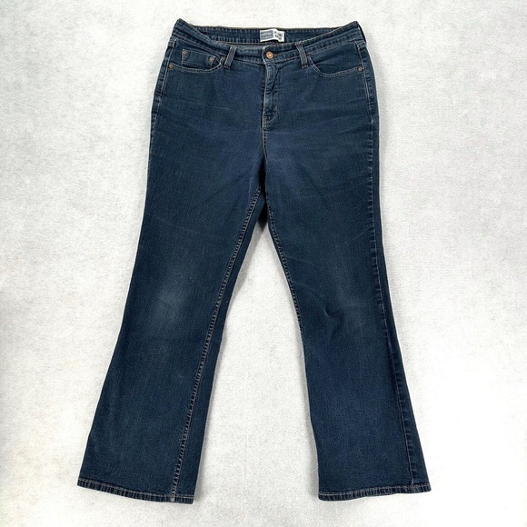 Signature by Levis At Waist Bootcut Blue Denim Flare Jeans Womens 14 Short 32X28 - Picture 1 of 11